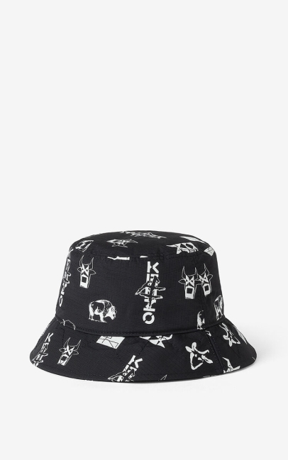 Kenzo Men 'sign & Symbol' Sun Hat Black